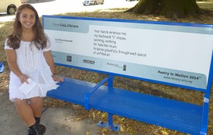Lincoln High School junior Julianna Mazziotti read her poem “Voila d’Amor”, with an excerpt being displayed as part of Poetry in Motion. Mazziotti is 16 and worked with Writers in the Schools writer Cindy Williams Gutierrez.