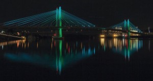 Next phase of aesthetic lighting testing on the Tilikum Crossing, Bridge of the People takes place starting Thursday night