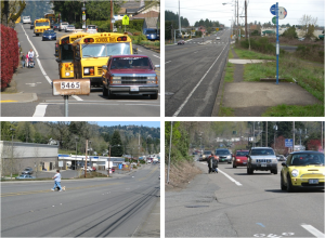 Examples of challenges pedestrians and transit riders face throughout the region (Click photo to enlarge)