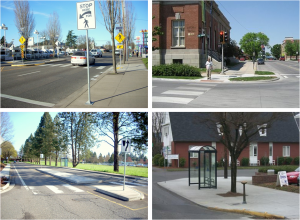 Treatments that improve safety for pedestrians and provide access to transit (Click photo to enlarge)