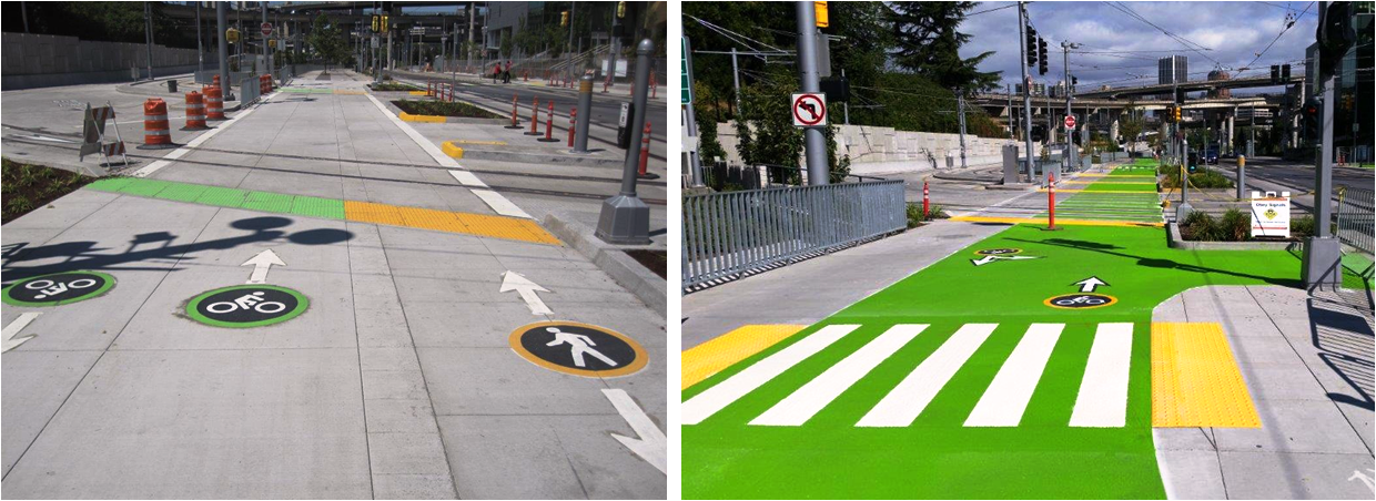 Cycletrack and sidewalk improvements along SW Moody