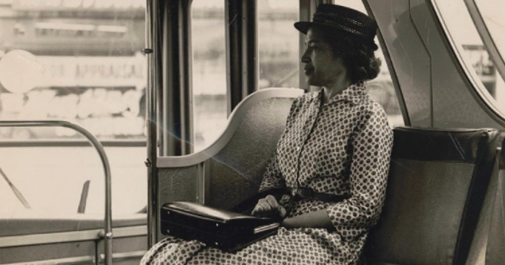 Rosa Parks on a bus